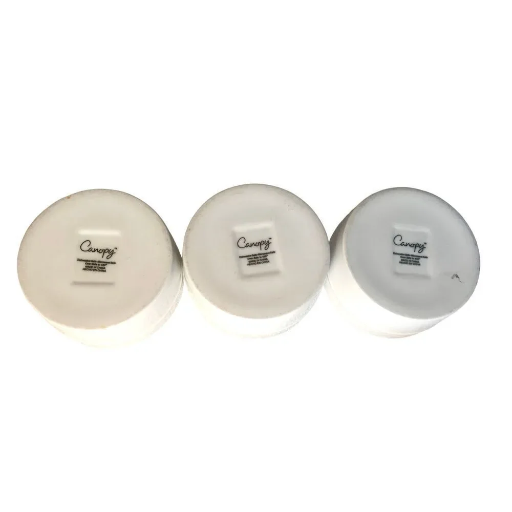 Set of  3 White  Home Trends CANOPY Fruit / Cereal Bowls